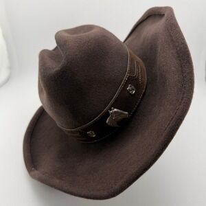 Cody James Brown Felt Cowboy Hat Western‎ Style Horse Buckle Size S